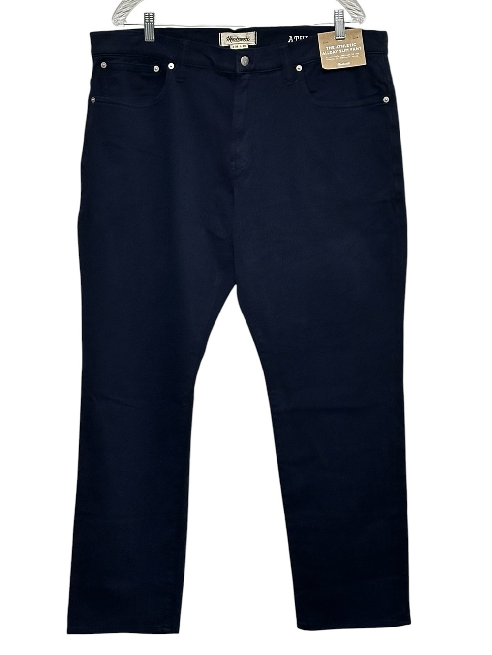 Madewell Men's The Athletic Allday Stretch Slim Pant Twill Jean Navy Size 38x30